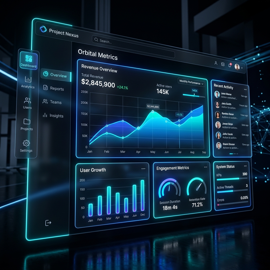Dashboard SaaS moderno desenvolvido pela NeoSite